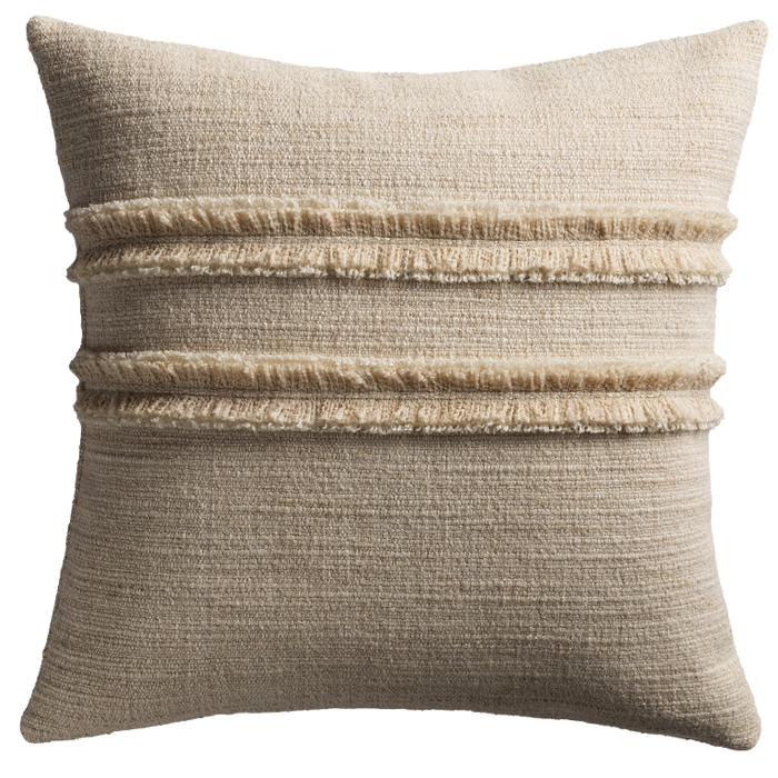 Strata Cushion with Fringe Detail - Pampas
