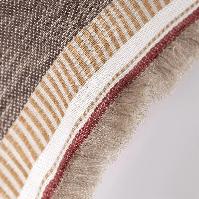 Striped Linen Cushion - Berry
