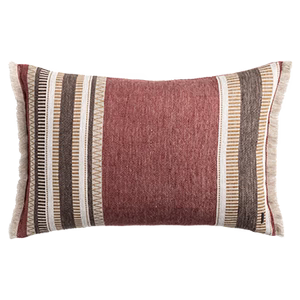 Striped Linen Cushion - Berry