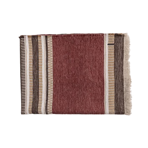 Striped Linen Throw - Berry