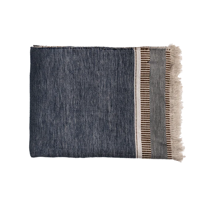 Striped Linen Throw - Juniper