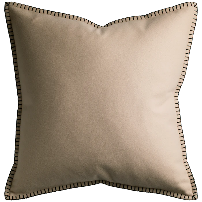 Tosca Cushion with Blanket Stitch - Fawn
