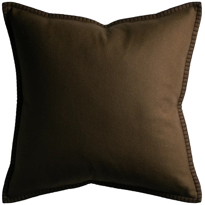 Tosca Cushion with Blanket Stitch - Sable