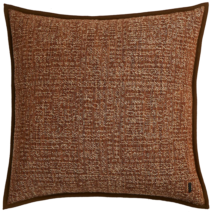 Tribal Linen Cushion with Wool Binding - Earth