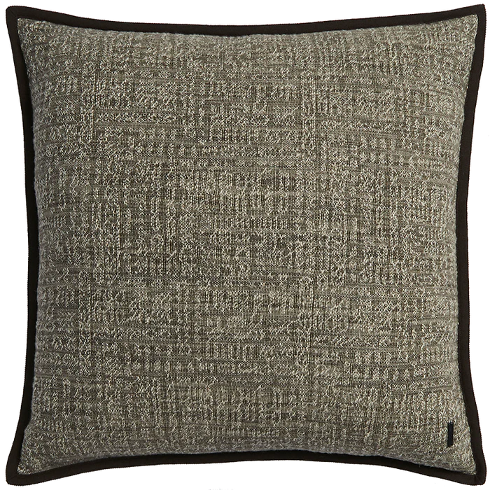 Tribal Linen Cushion with Wool Binding - Silt