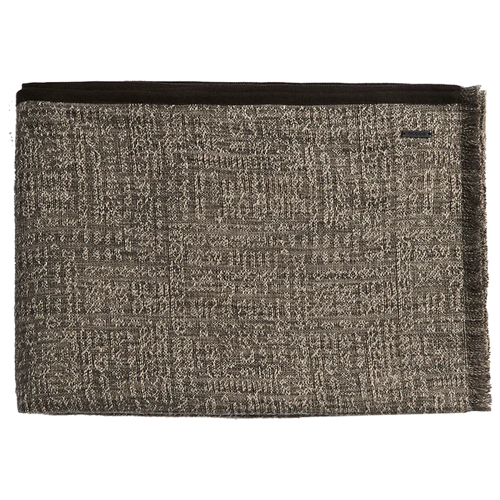 Tribal Linen Throw with Wool Binding - Silt