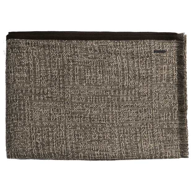 Tribal Linen Throw with Wool Binding - Silt