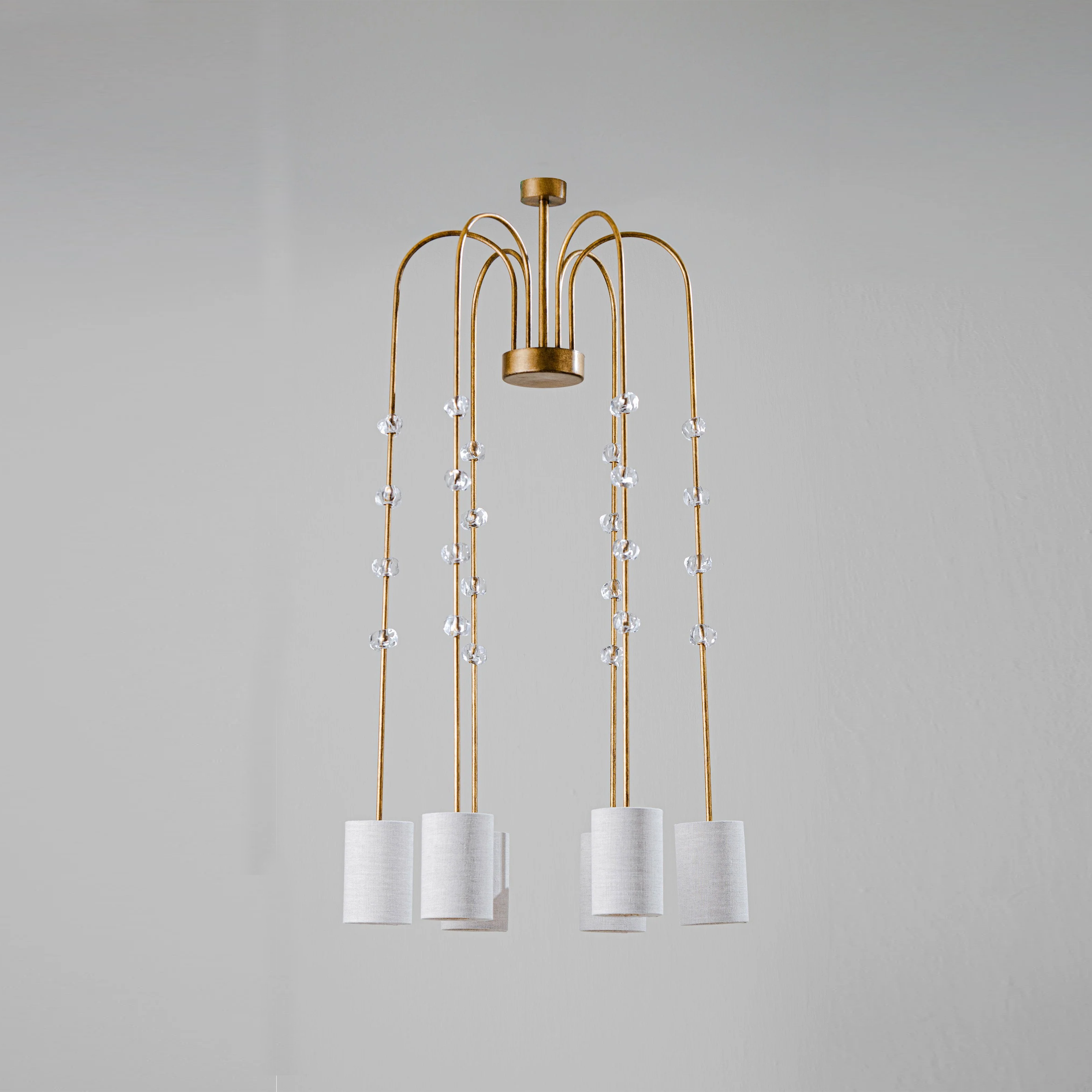Emile Willow Ceiling Light - French Brass with Clear Glass