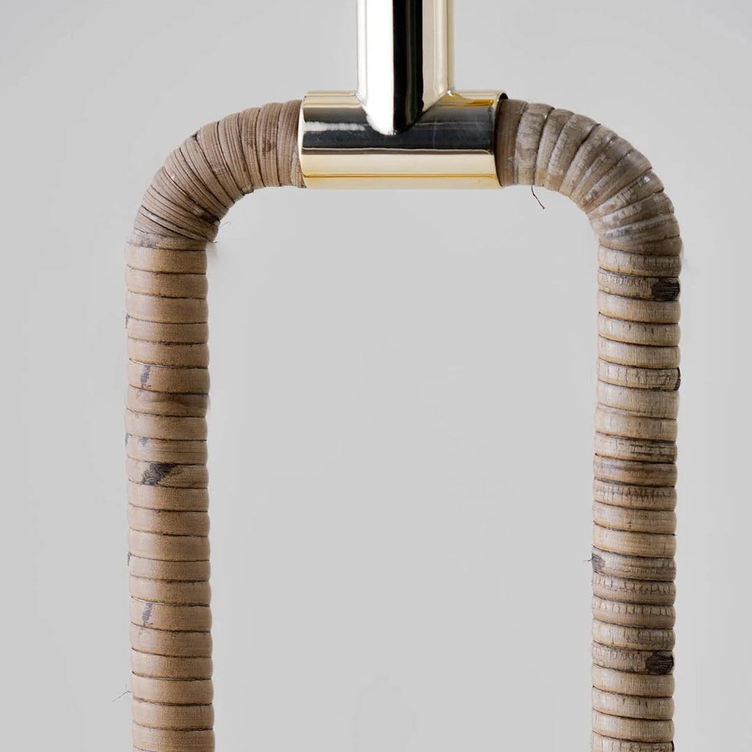 Holden Arched Lamp - Dark Cane with Brass
