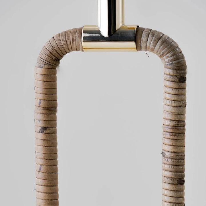 Holden Arched Lamp - Dark Cane with Brass
