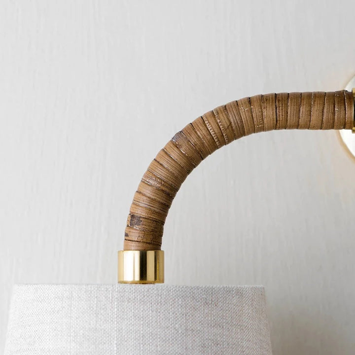 Holden Downlight Double - Dark Cane with Brass