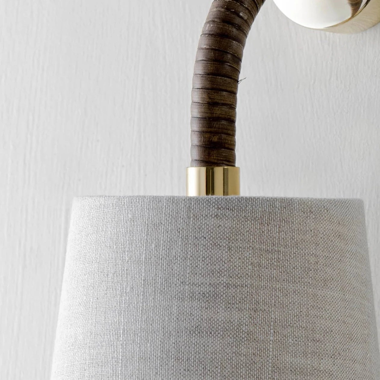 Holden Downlight Single - Dark Cane with Brass