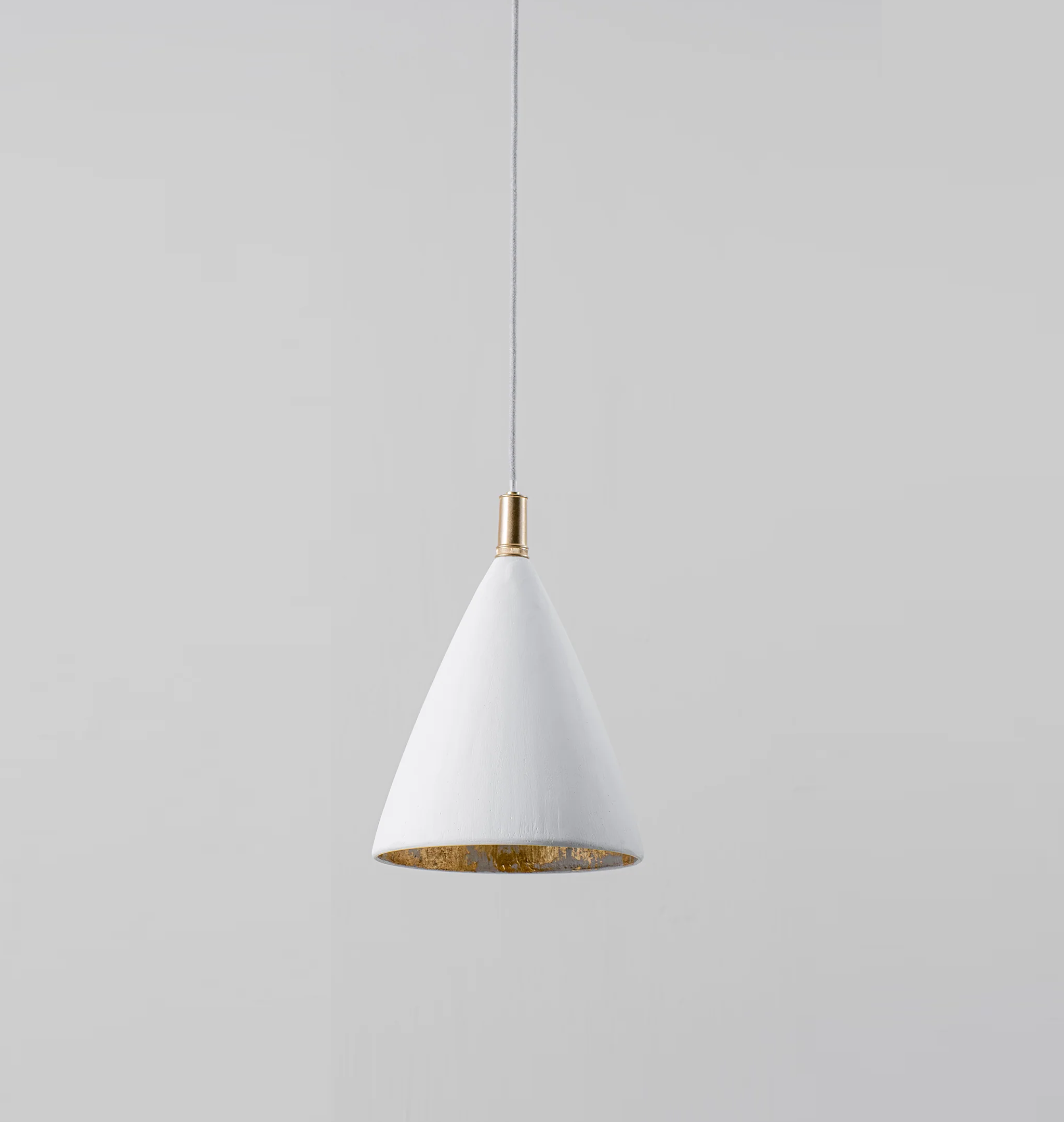 Matilda Pendant Medium - Plaster White with Cream Etched Gold