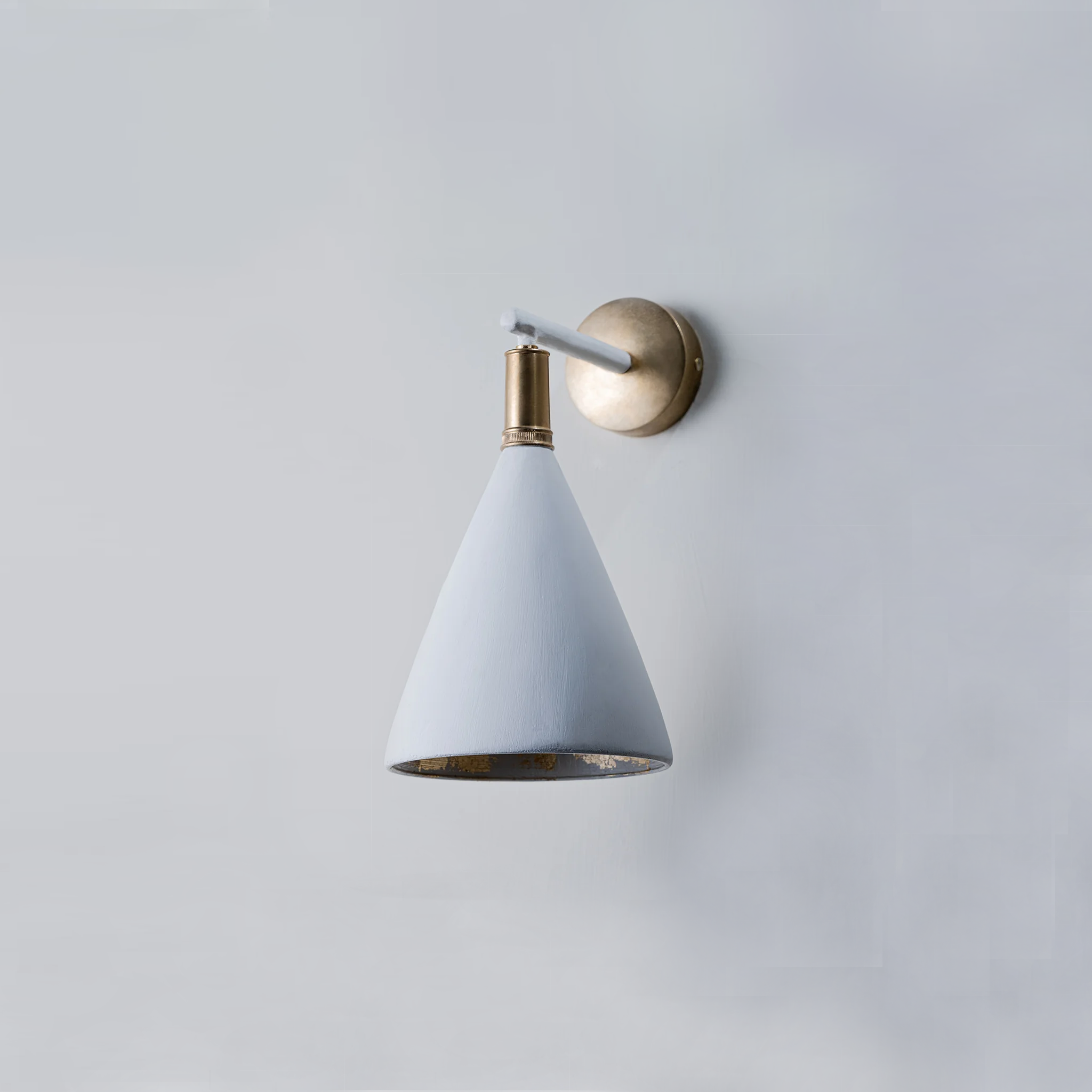 Matilda Wall Light Medium Single - Plaster White with Cream Etched Gold