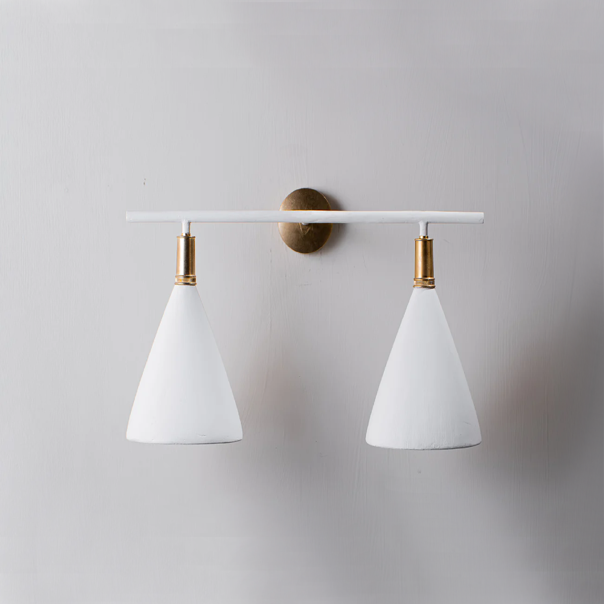 Matilda Wall Light Small Double - Plaster White with Cream Etched Gold