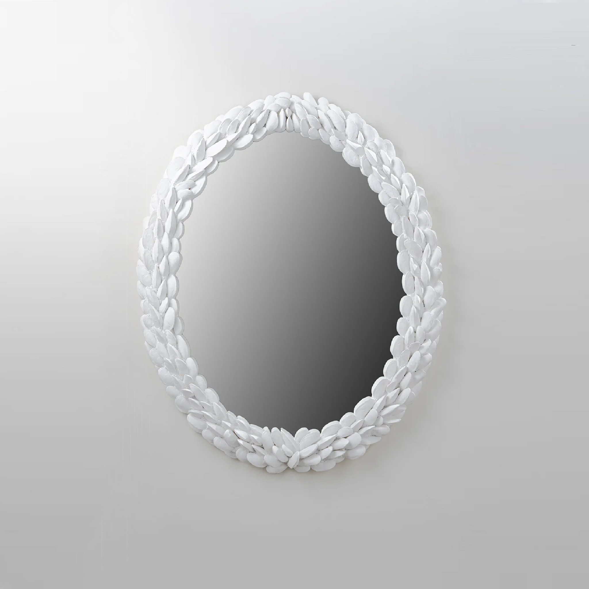 Mussel Shell Mirror Small - Plaster White