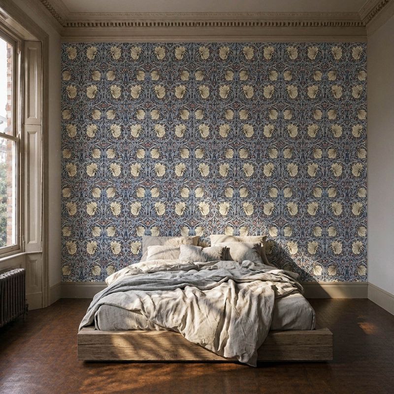 Pimpernel - Indigo / Hemp Wallpaper