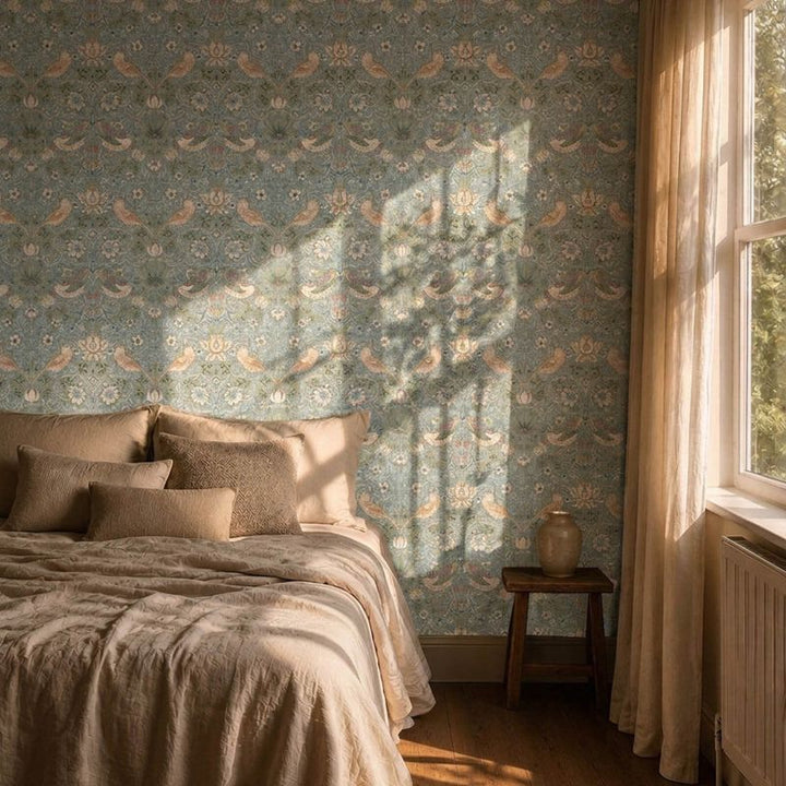 Strawberry Thief - Slate / Vellum Wallpaper