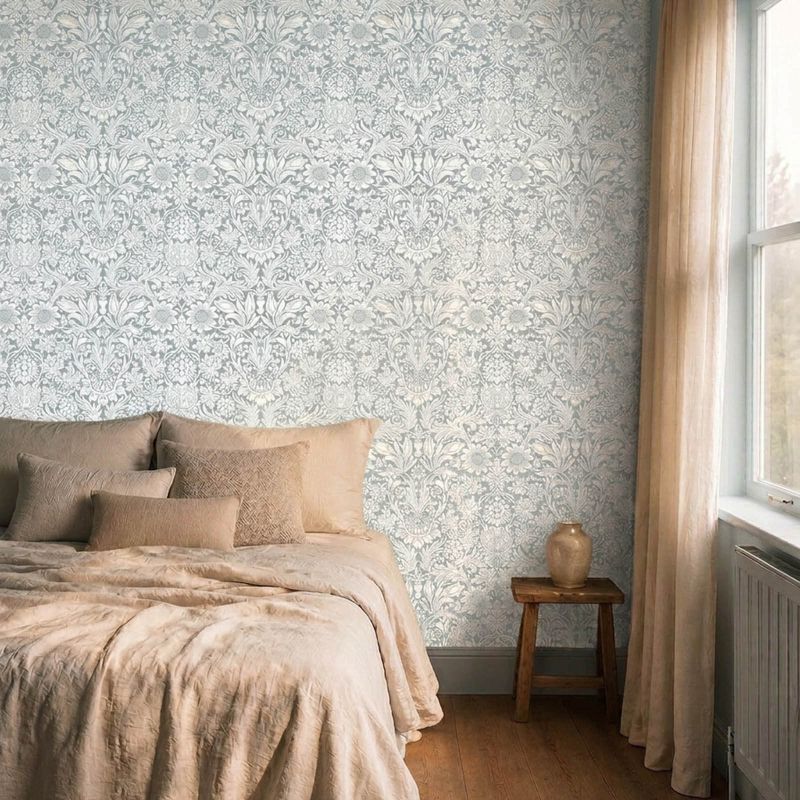 Sunflower - Light Teal Wallpaper