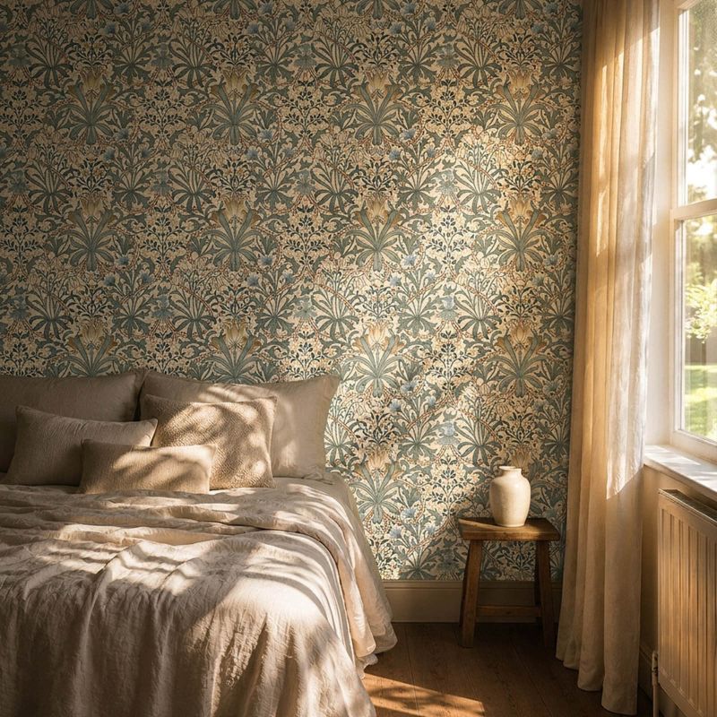 Woodland Weeds - Bayleaf / Wheat Wallpaper