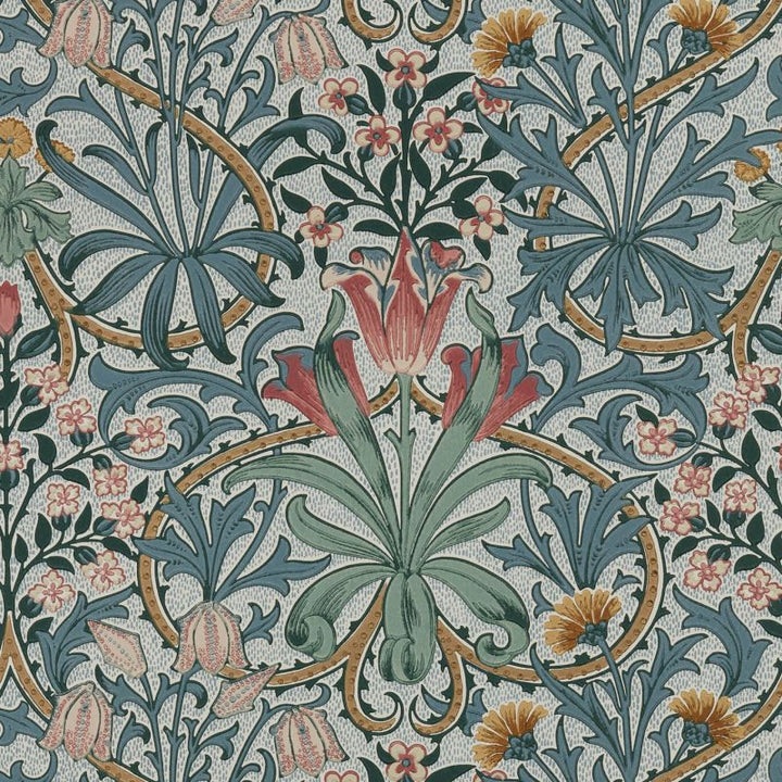 Woodland Weeds - Rose / Weld Wallpaper