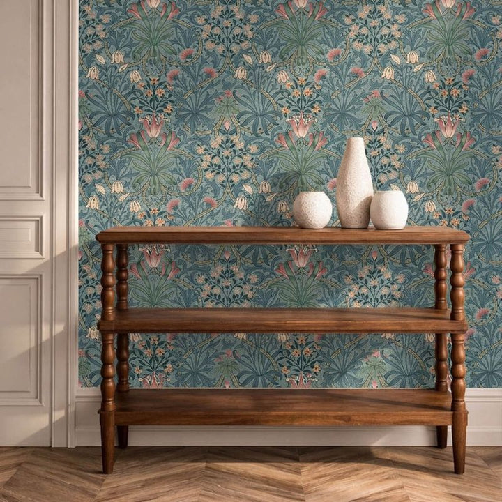 Woodland Weeds - Rose / Woad Wallpaper