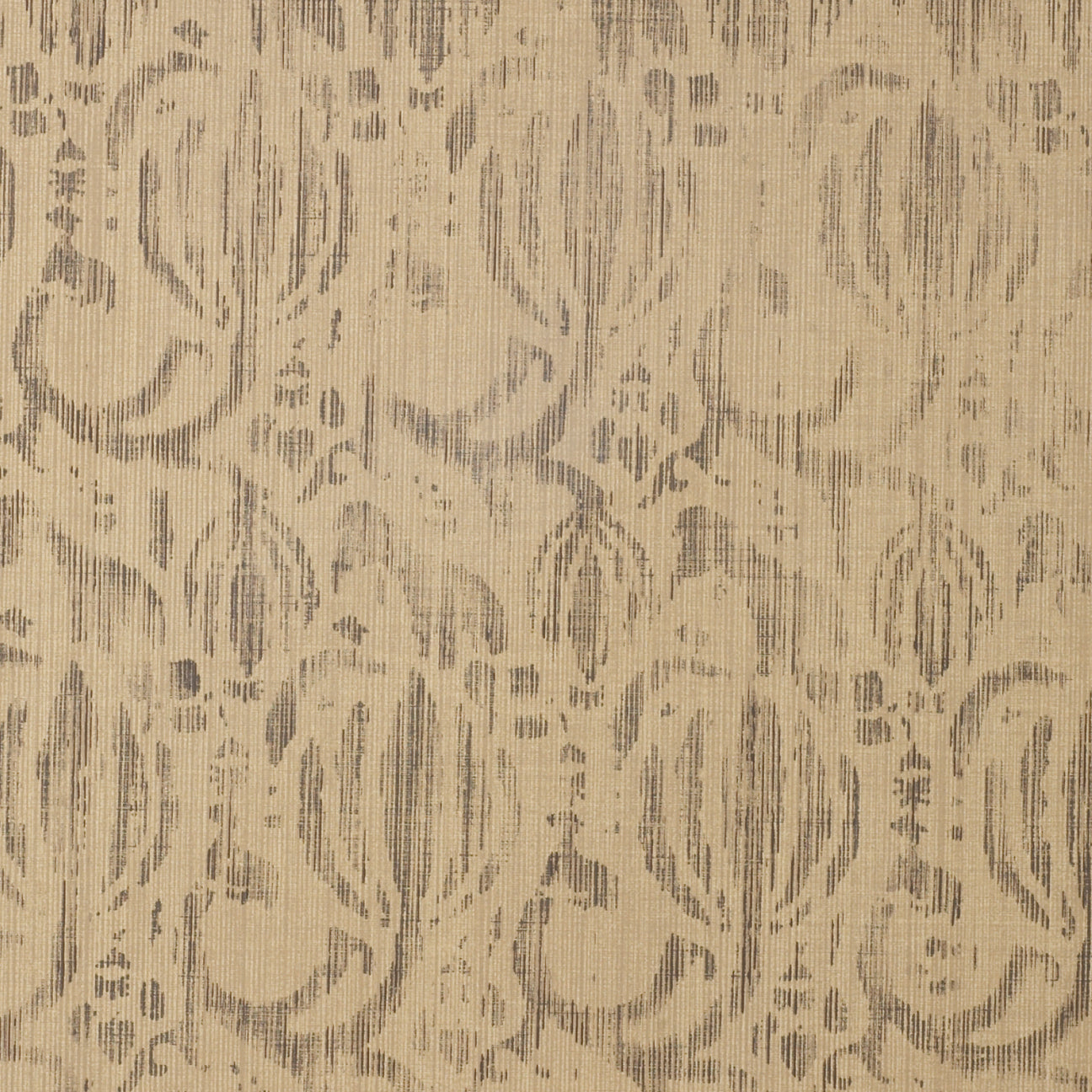 Fleurette - Charcoal on Wheat Wallcovering