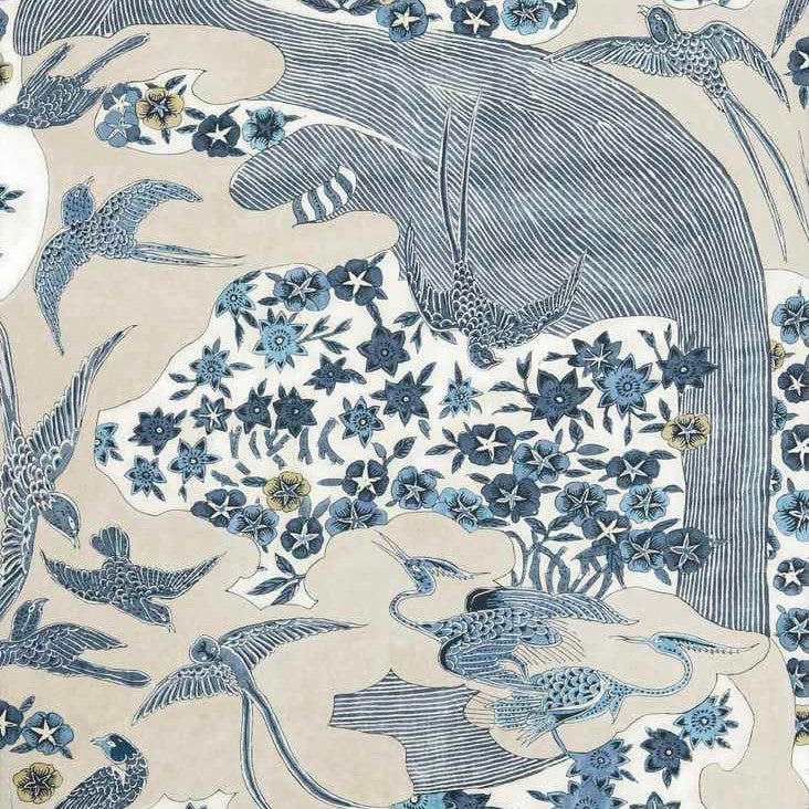 Panneau Japonais Wallpaper - Blues