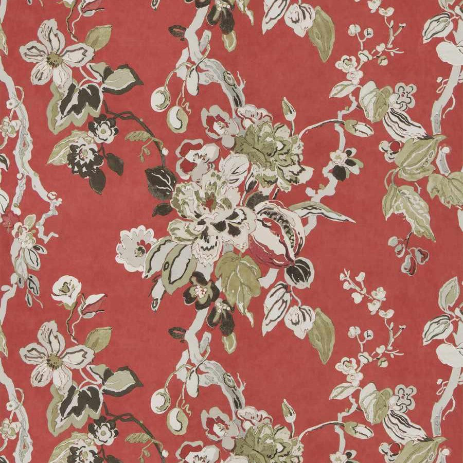 Dorvel Bouquet Wallcovering - Tomato