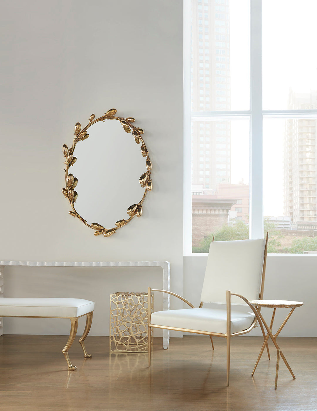 Una Side Table - Cast Brass