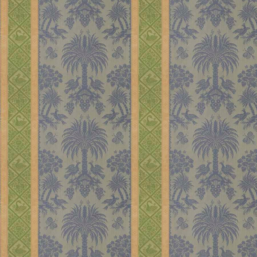 Damas Palmier - Cobalt/Lettuce