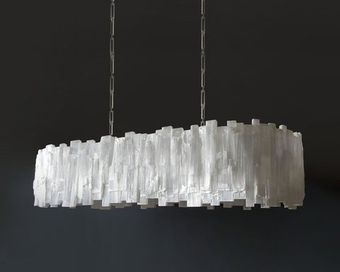 1 Tier Racetrack Selenite Chandelier