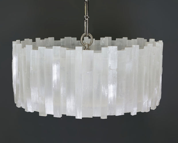 1 Tier Round Selenite Chandelier