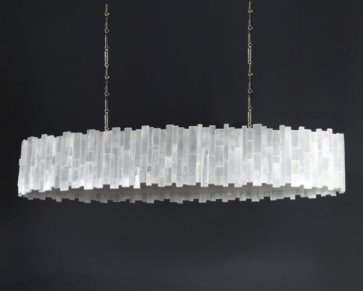 Elliptical Oval Selenite Chandelier