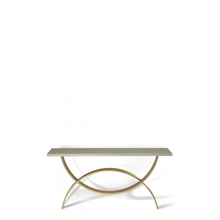 Small Fishtail Console Table - Pale Gold - Faux Limestone