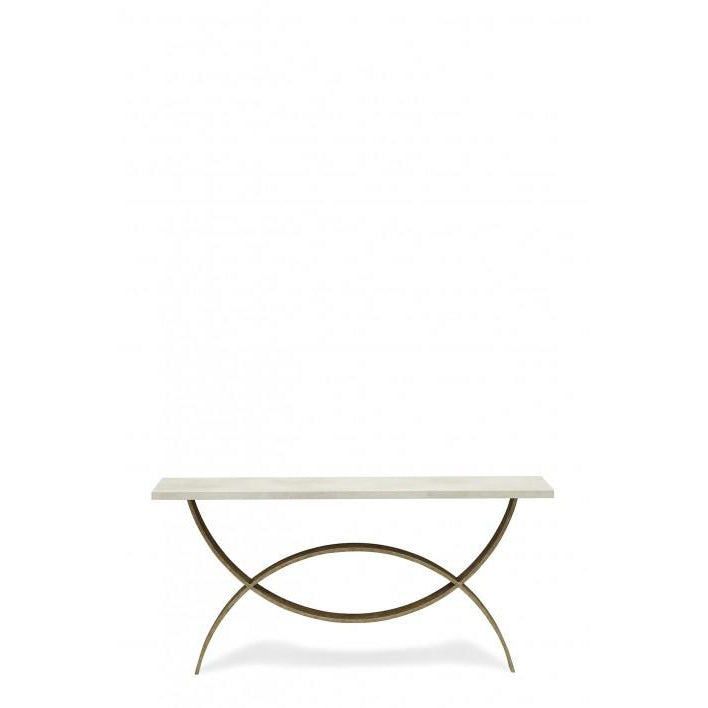Small Fishtail Console Table - Fishtail Silver-Faux Limestone