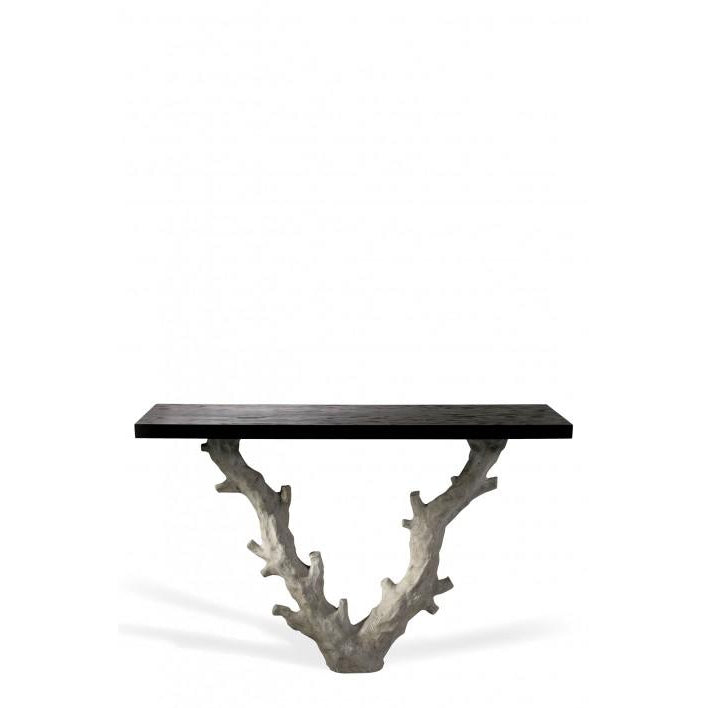 Twig Console Table - Aged Plaster - Dark Fumed Oak