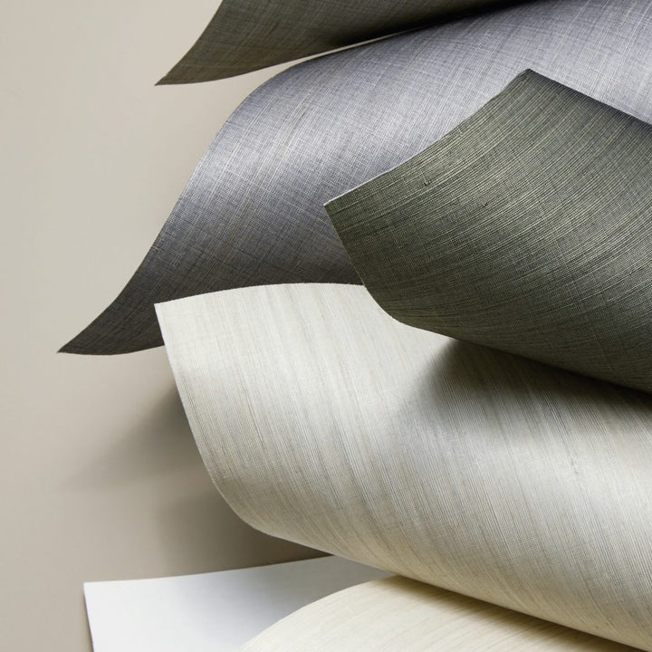 Abaca Mixed Wallcovering - Sparkling Mural, Ink