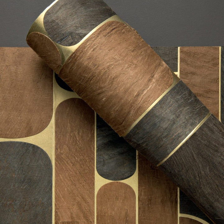 Murier Mural - Oval Murier, Tobacco Bark Gold