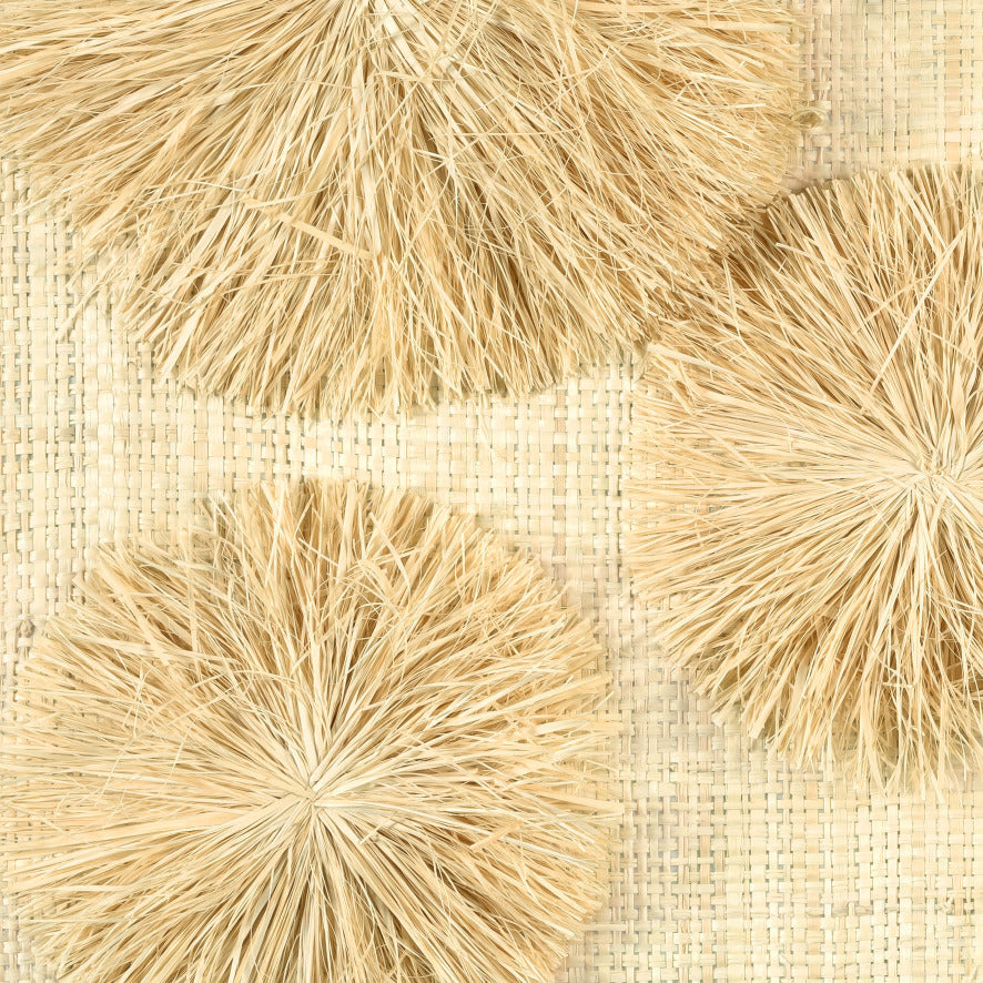 Raffia Mural 2 - Raffia Rosette, Natural
