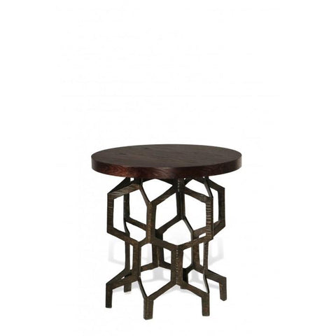Honeycomb Side Table - Bronzed-Dark Fumed Oak