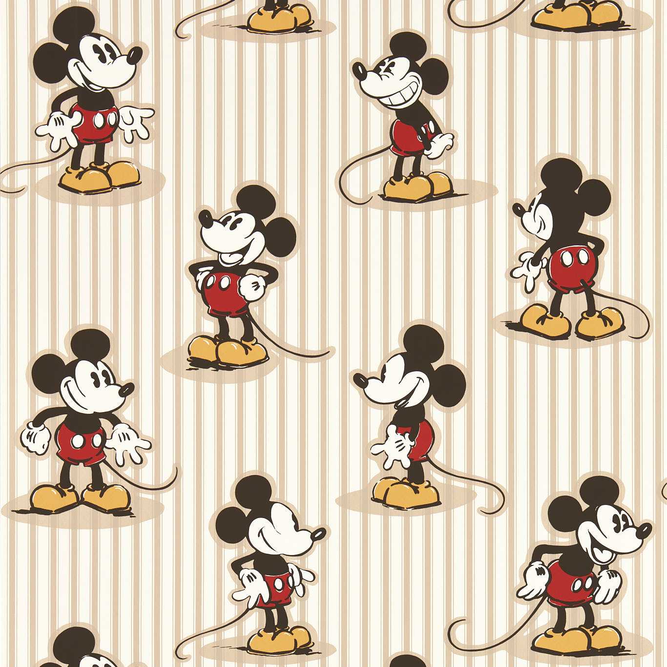 Mickey Stripe Wallcovering - Peanut