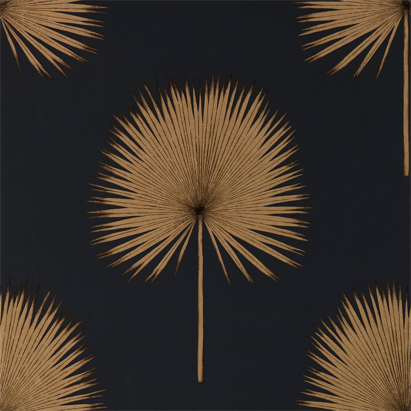 Fan Palm - Charcoal / Gold