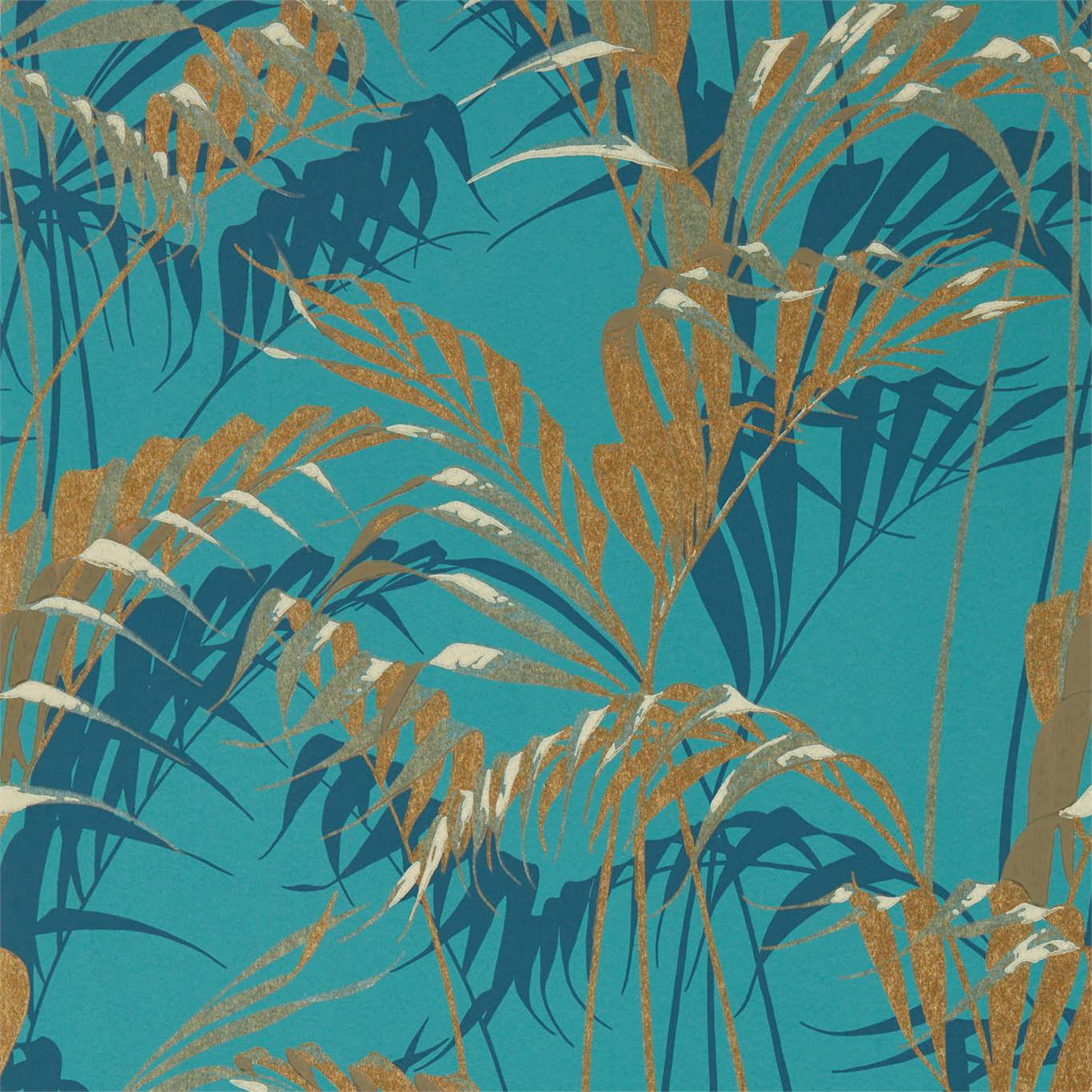 Palm House - Teal / Gold