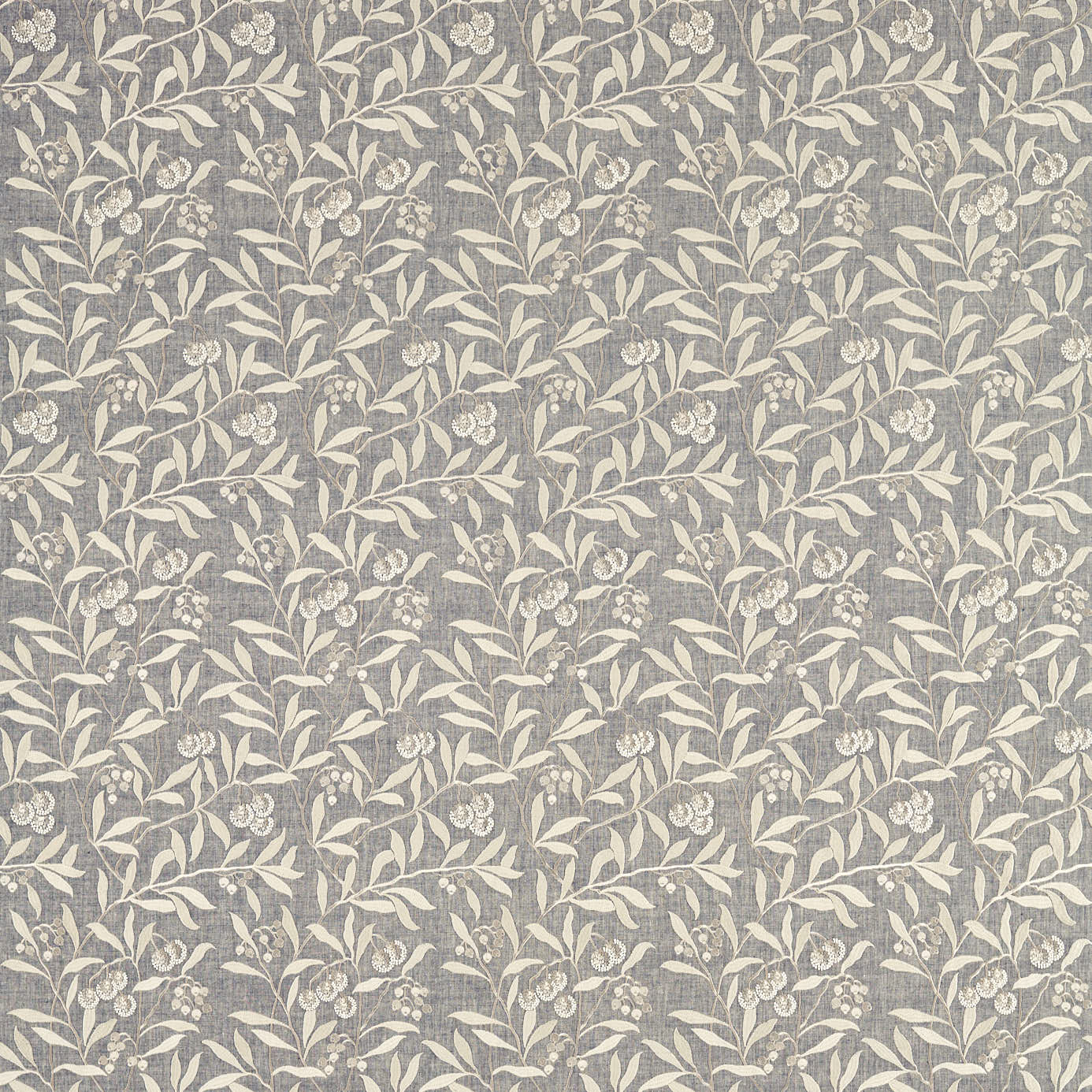 Pure Arbutus Embroidery - Inky Grey