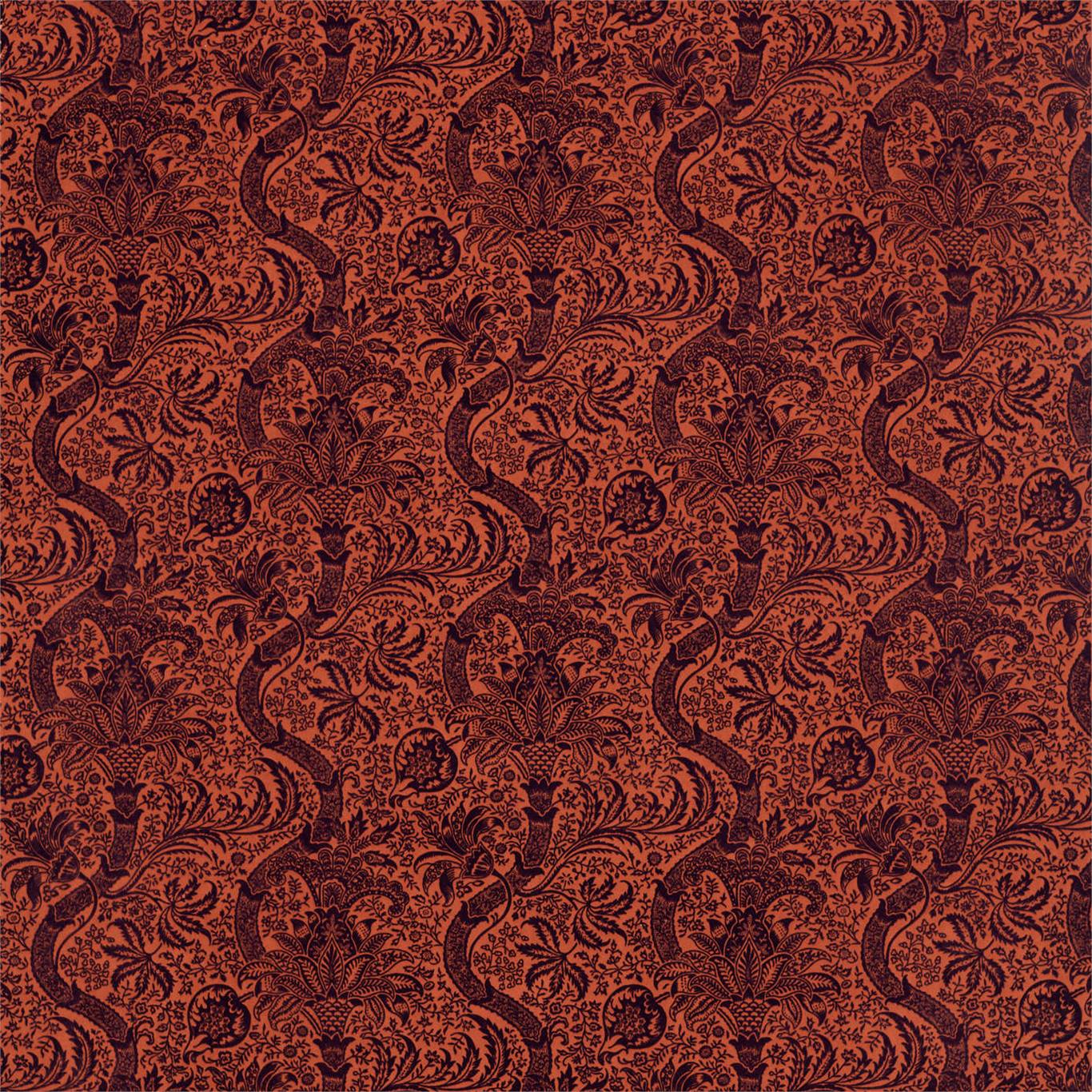 Indian Flock Velvet - Russet / Mulberry