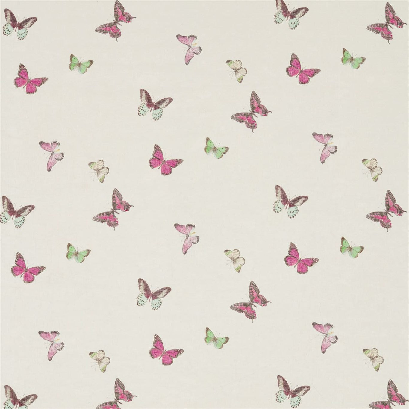 Butterfly Voile - Fuchsia / Cream