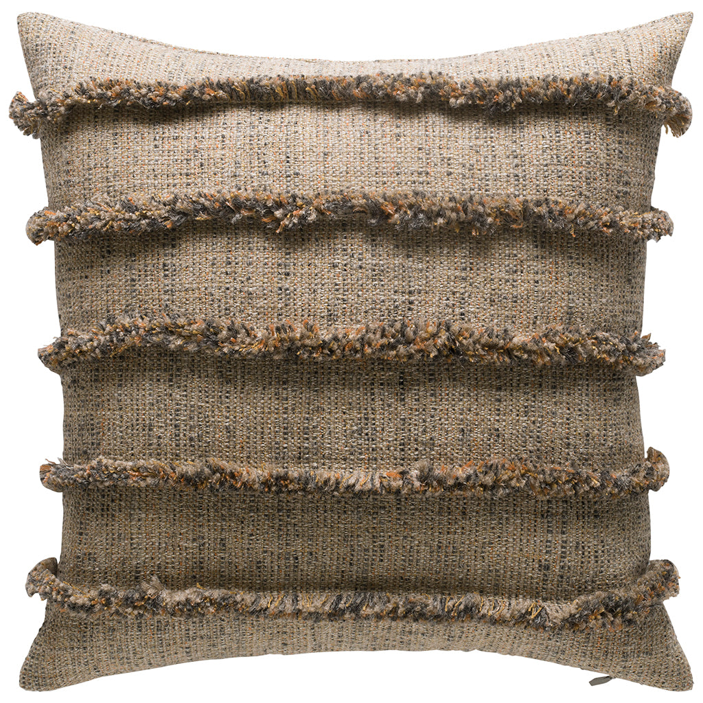 Rogue Cushion with Fringe Detail - Burnt Rock