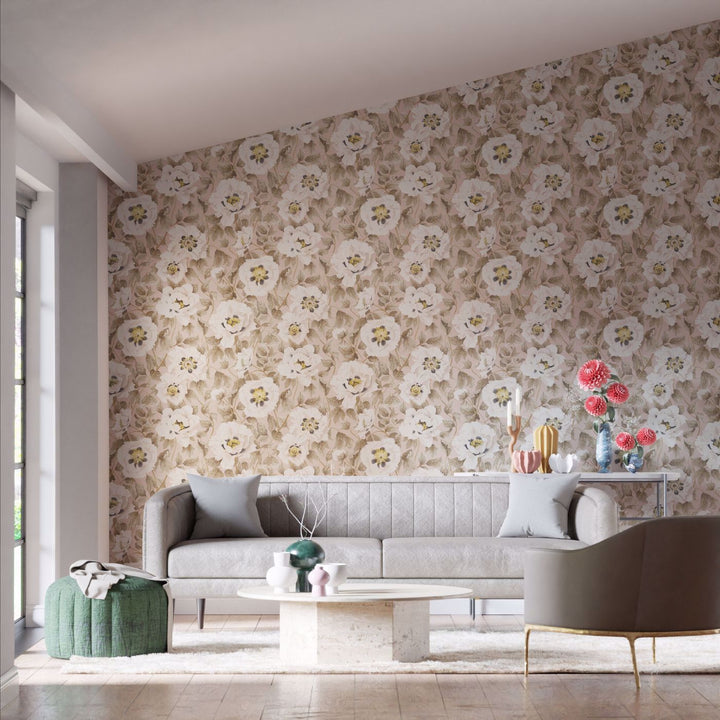 Florent Wallcovering - Positano / Maple / Graphite