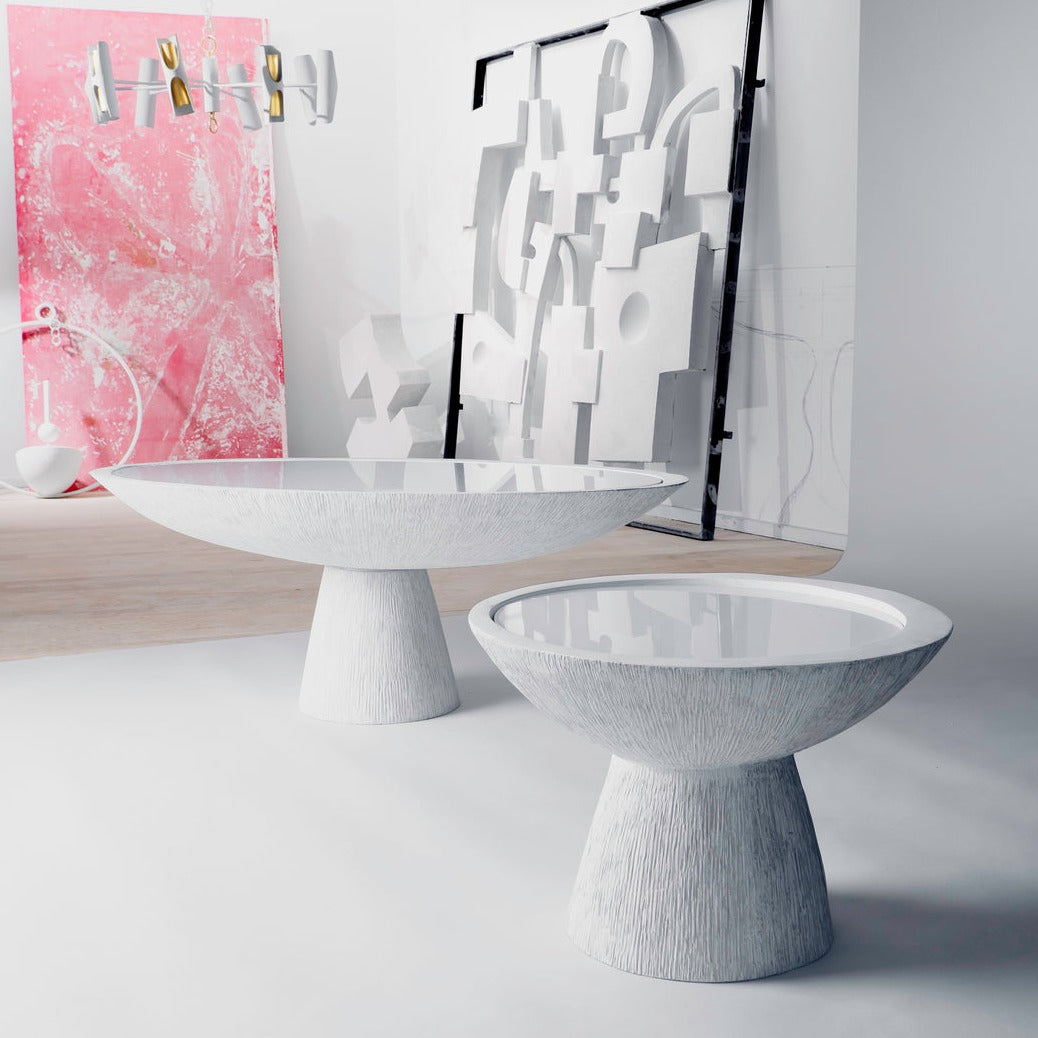 Marina Side Table - Scratched Plaster